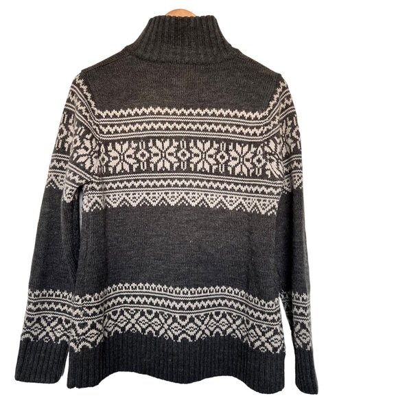 Lady Hathaway Woman Wool Blend Knit Button front Cardigan Grey Sweater Size M - Picture 2 of 11